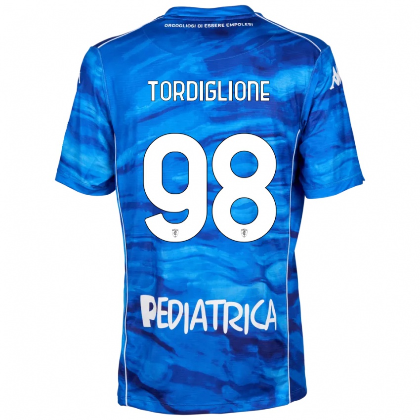 גברים Nicolò Tordiglione #98 כחול לבן ג'רזי ביתית 2025/26 חולצה קצרה