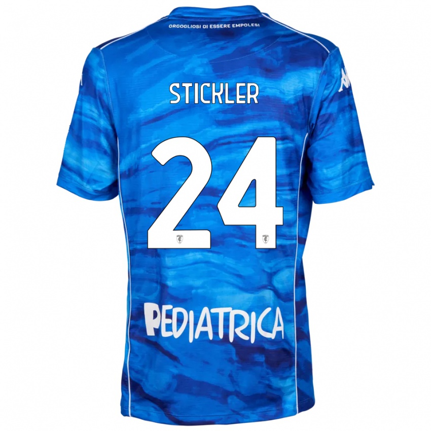 גברים Mateo Stickler #24 כחול לבן ג'רזי ביתית 2025/26 חולצה קצרה