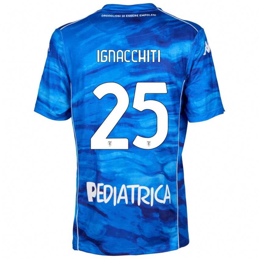 גברים לורנזו איגנאקיטי #25 כחול לבן ג'רזי ביתית 2025/26 חולצה קצרה