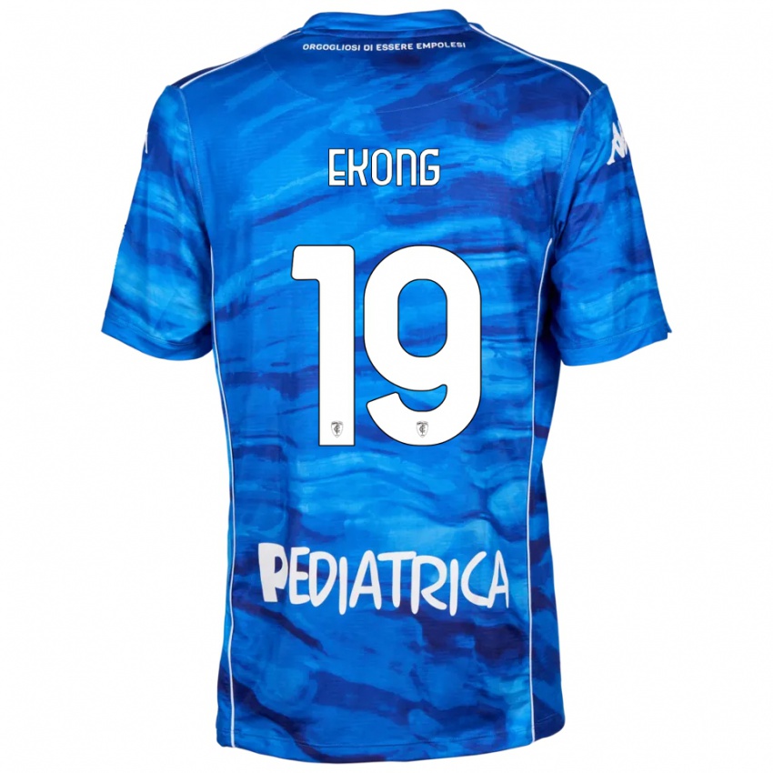 גברים עמנואל אקונג #19 כחול לבן ג'רזי ביתית 2025/26 חולצה קצרה