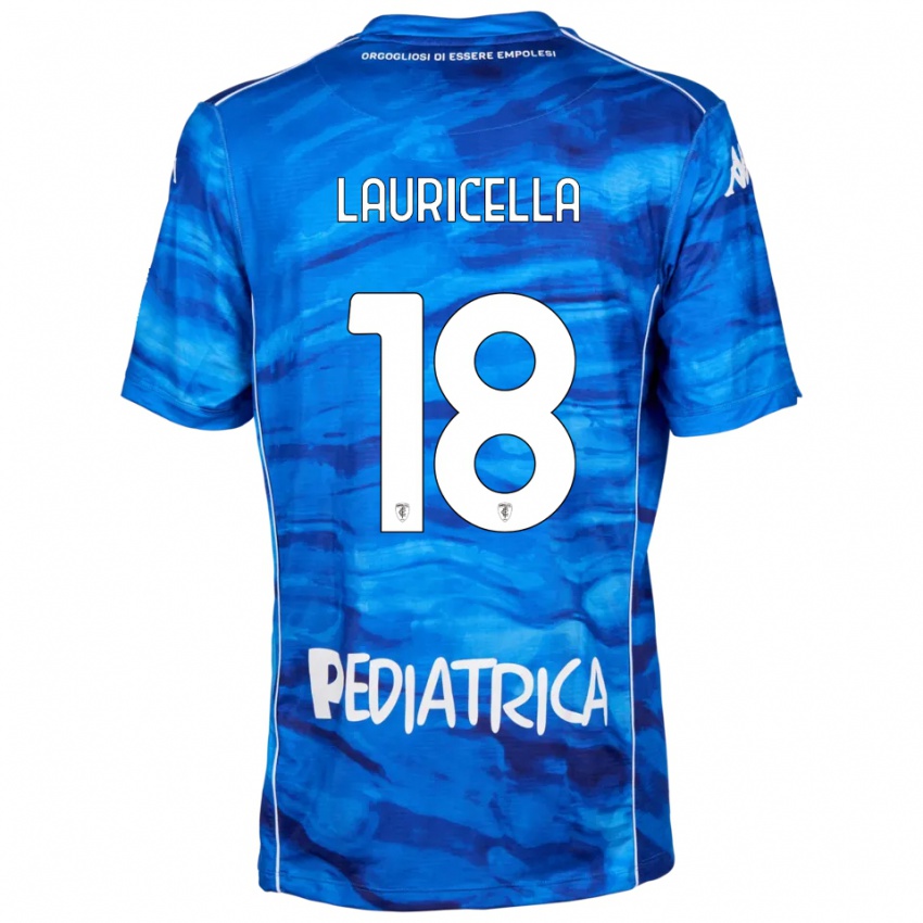 גברים Giovanni Lauricella #18 כחול לבן ג'רזי ביתית 2025/26 חולצה קצרה