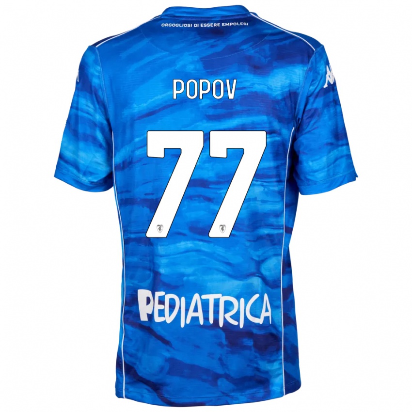 גברים Bogdan Popov #77 כחול לבן ג'רזי ביתית 2025/26 חולצה קצרה