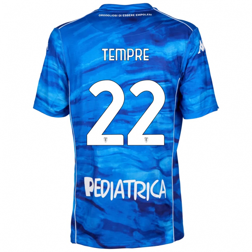 גברים Michele Tempre #22 כחול לבן ג'רזי ביתית 2025/26 חולצה קצרה