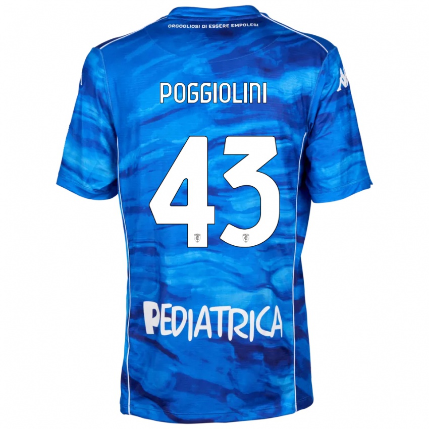 גברים דוצ׳ו פוגיוליני #43 כחול לבן ג'רזי ביתית 2025/26 חולצה קצרה