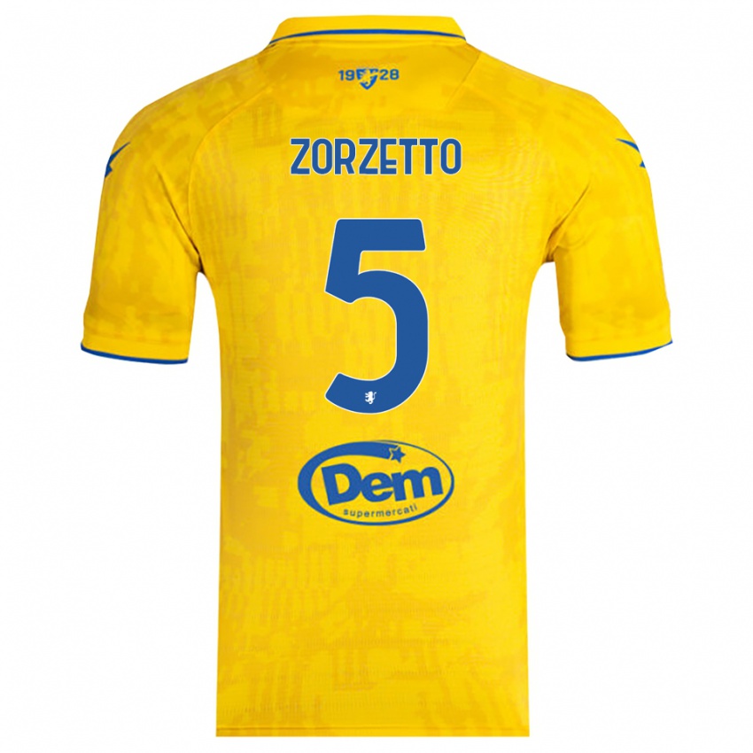 גברים Bruno Zorzetto #5 צהוב כחול ג'רזי ביתית 2025/26 חולצה קצרה