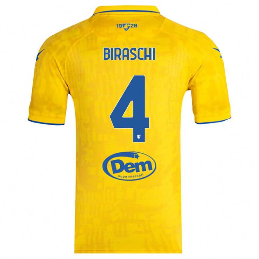 גברים Davide Biraschi #4 צהוב כחול ג'רזי ביתית 2025/26 חולצה קצרה