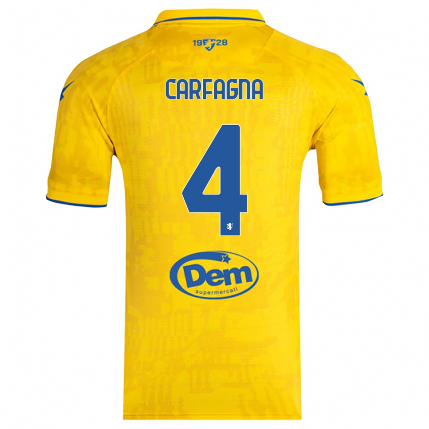 גברים Matteo Carfagna #4 צהוב כחול ג'רזי ביתית 2025/26 חולצה קצרה