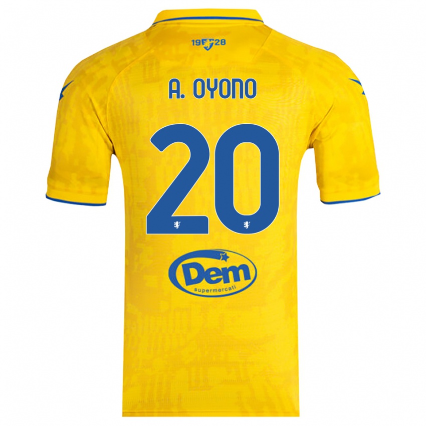 גברים אנתוני אויונו #20 צהוב כחול ג'רזי ביתית 2025/26 חולצה קצרה