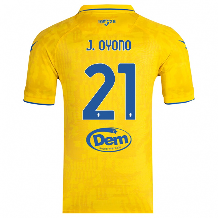 גברים ז'רמי אויונו #21 צהוב כחול ג'רזי ביתית 2025/26 חולצה קצרה