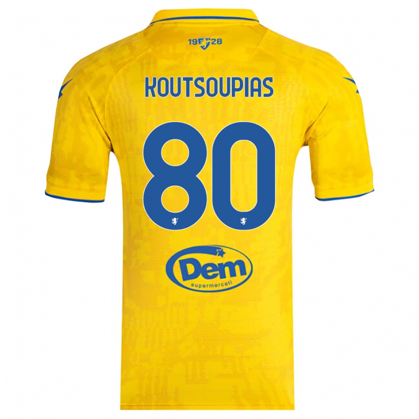 גברים איליאס קוטסופיאס #80 צהוב כחול ג'רזי ביתית 2025/26 חולצה קצרה