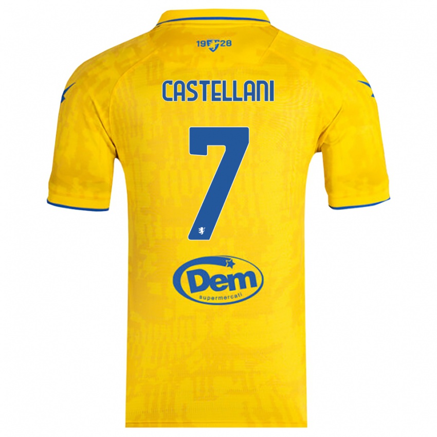 גברים Andrea Castellani #7 צהוב כחול ג'רזי ביתית 2025/26 חולצה קצרה