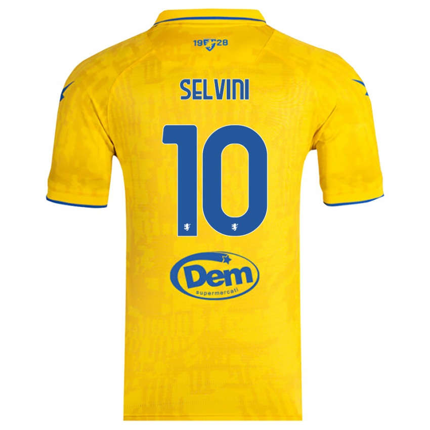 גברים Alessandro Selvini #10 צהוב כחול ג'רזי ביתית 2025/26 חולצה קצרה