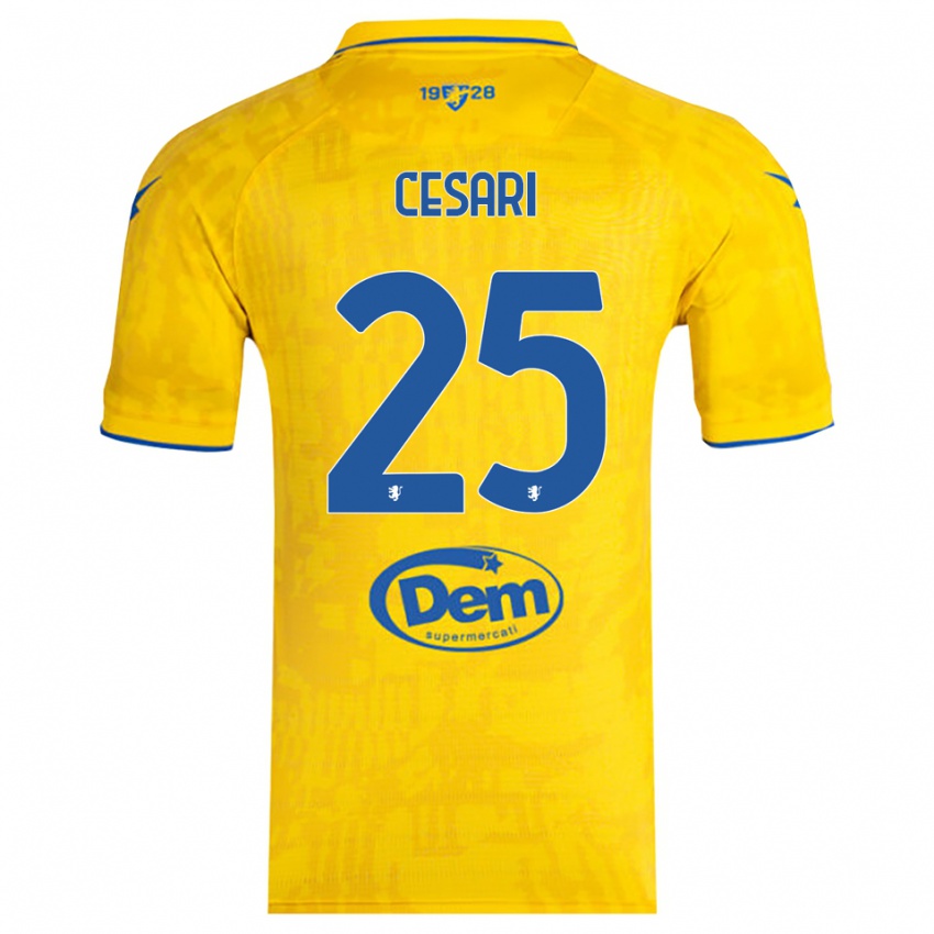 גברים ניקולו סזארי #25 צהוב כחול ג'רזי ביתית 2025/26 חולצה קצרה