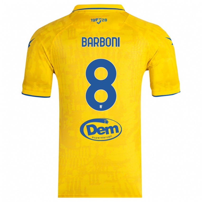 גברים David Barboni #8 צהוב כחול ג'רזי ביתית 2025/26 חולצה קצרה