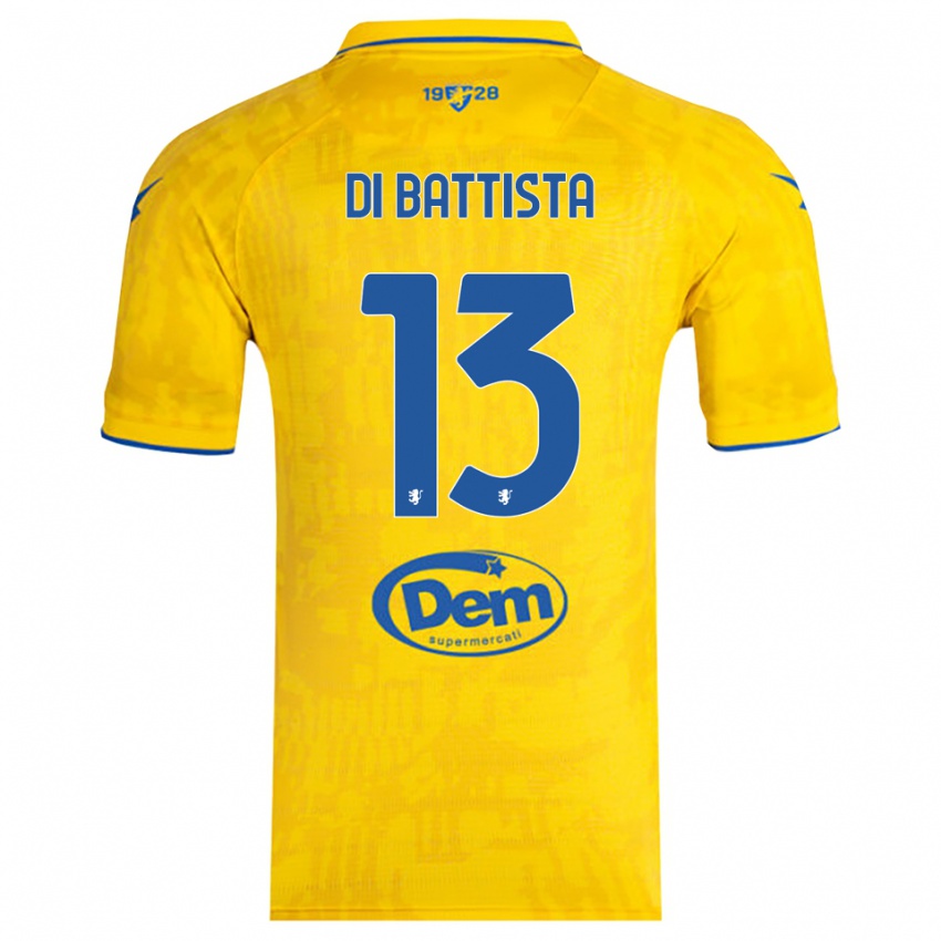 גברים Cristiano Di Battista #13 צהוב כחול ג'רזי ביתית 2025/26 חולצה קצרה