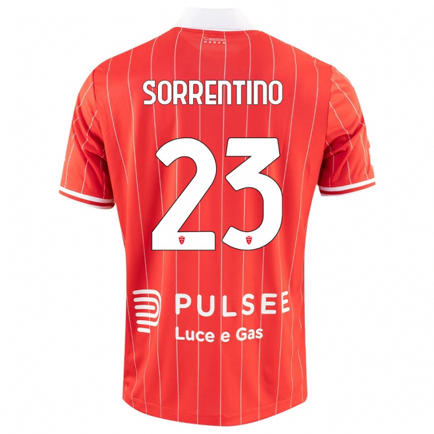 גברים אלסנדרו סורנטינו #23 אדום לבן ג'רזי ביתית 2025/26 חולצה קצרה