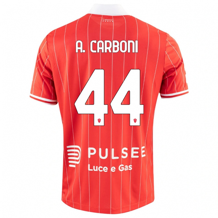 גברים אנדראה קרבוני #44 אדום לבן ג'רזי ביתית 2025/26 חולצה קצרה