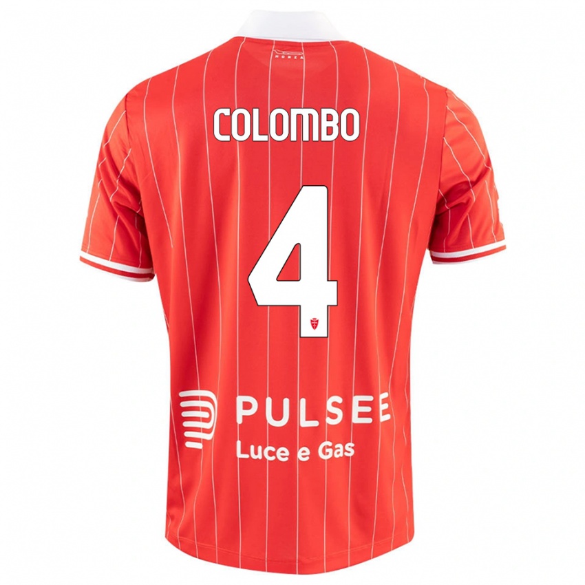 גברים Leonardo Colombo #4 אדום לבן ג'רזי ביתית 2025/26 חולצה קצרה