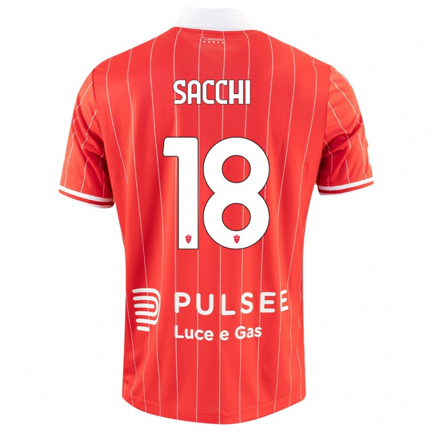 גברים Riccardo Sacchi #18 אדום לבן ג'רזי ביתית 2025/26 חולצה קצרה