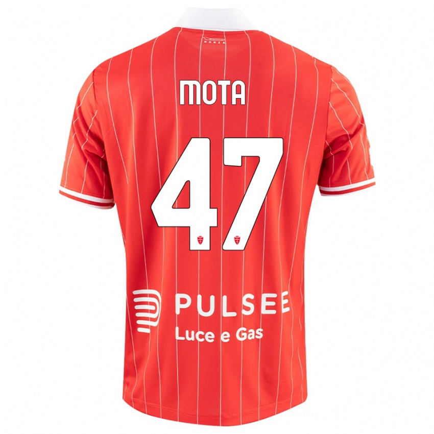 גברים דני מוטה #47 אדום לבן ג'רזי ביתית 2025/26 חולצה קצרה