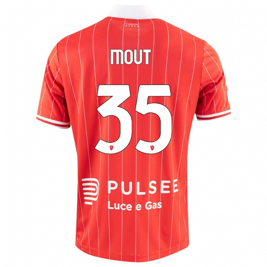 גברים Mathis Mout #35 אדום לבן ג'רזי ביתית 2025/26 חולצה קצרה