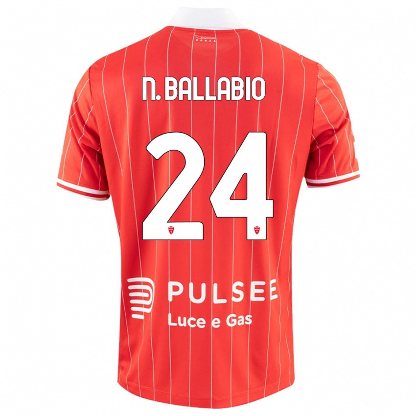 גברים Nicolò Ballabio #24 אדום לבן ג'רזי ביתית 2025/26 חולצה קצרה