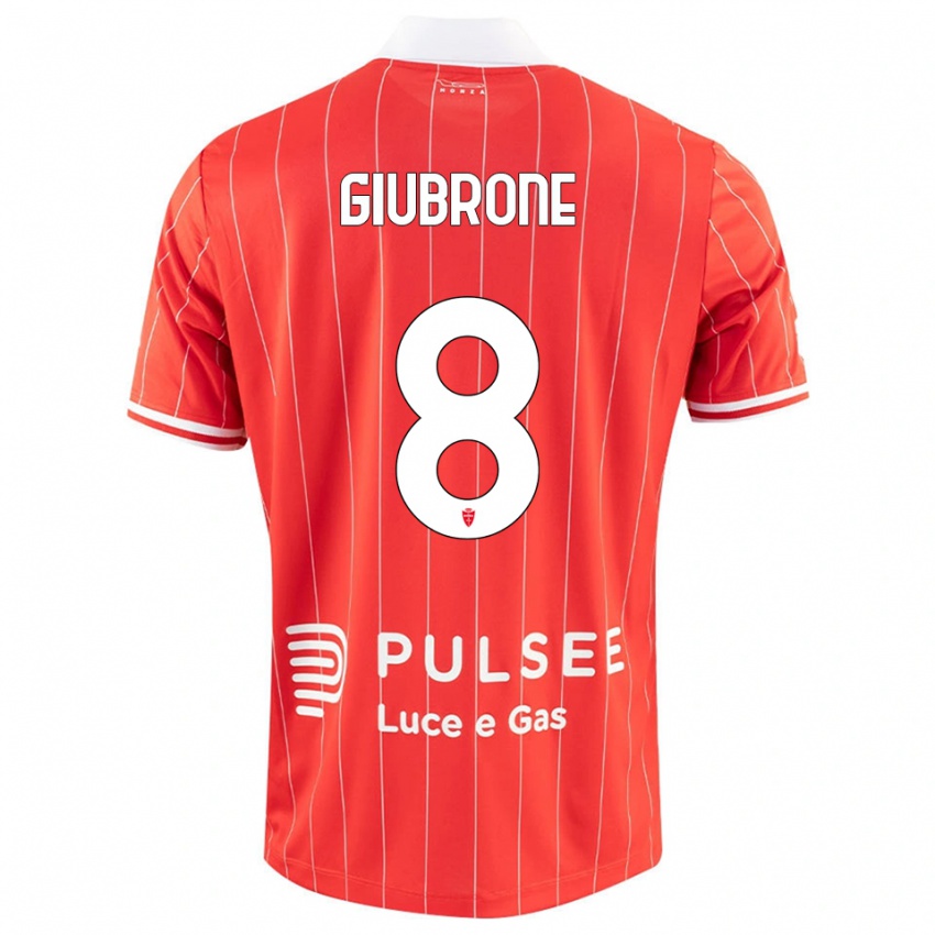 גברים מריו גיאברונה #8 אדום לבן ג'רזי ביתית 2025/26 חולצה קצרה