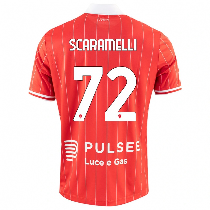 גברים אנדריס סקאראמלי #72 אדום לבן ג'רזי ביתית 2025/26 חולצה קצרה