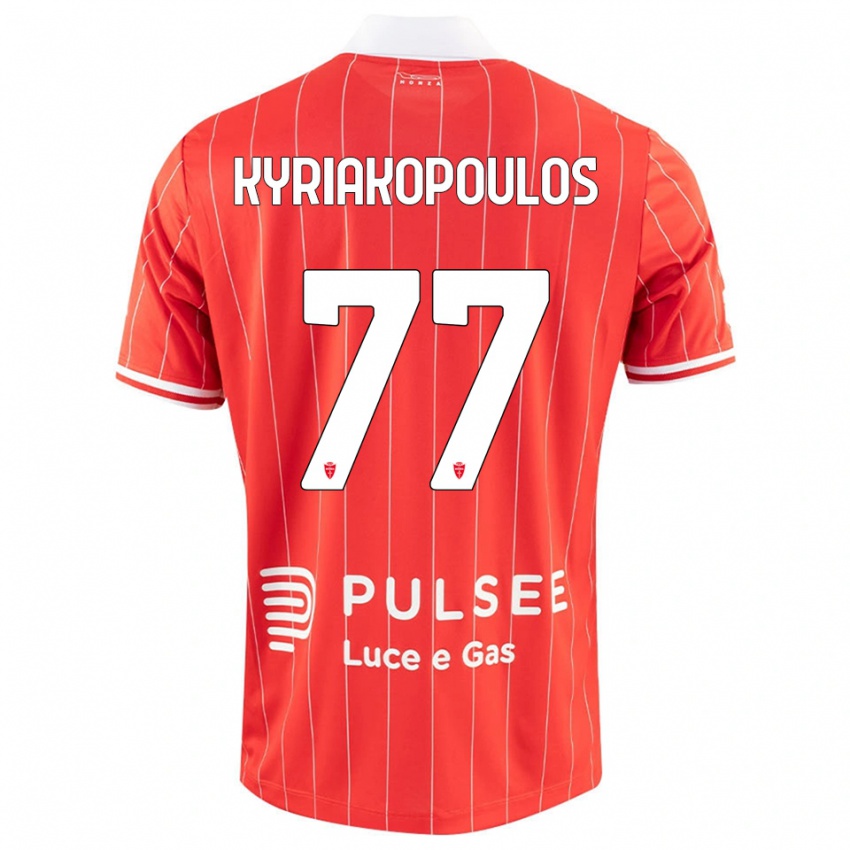 גברים יורגוס קיריאקופולוס #77 אדום לבן ג'רזי ביתית 2025/26 חולצה קצרה