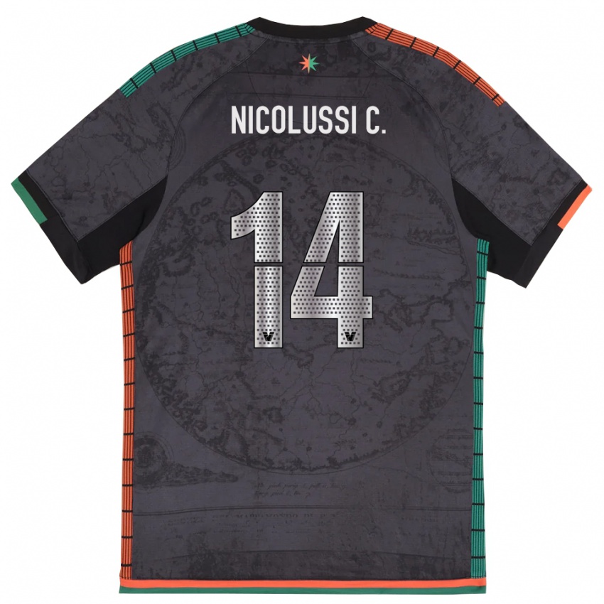 גברים הנס ניקולוסי קאוויליה #14 אפור כהה ג'רזי ביתית 2025/26 חולצה קצרה