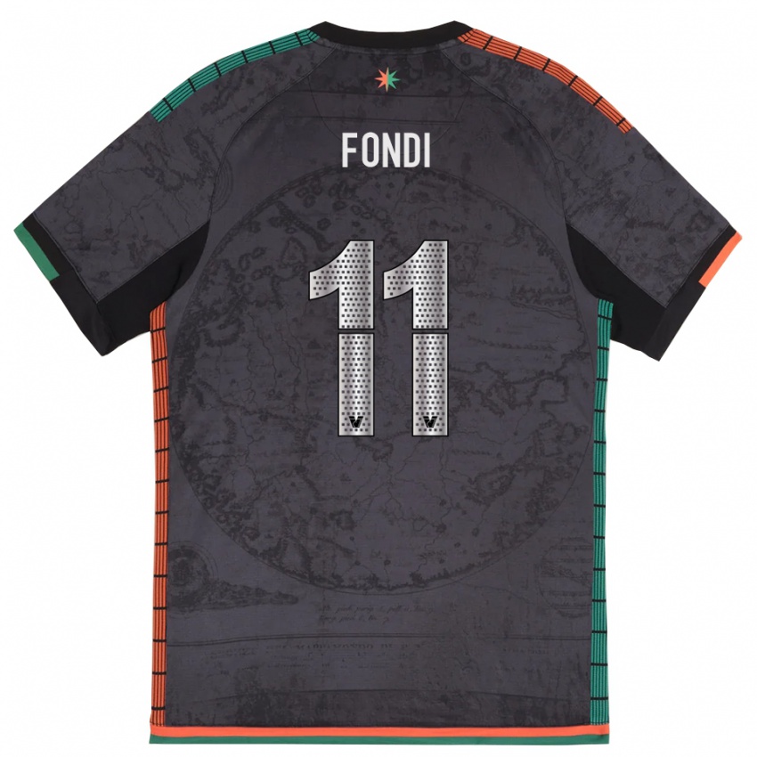 גברים Lapo Fondi #11 אפור כהה ג'רזי ביתית 2025/26 חולצה קצרה