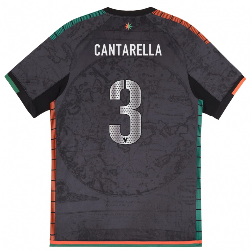 גברים Ilaria Cantarella #3 אפור כהה ג'רזי ביתית 2025/26 חולצה קצרה