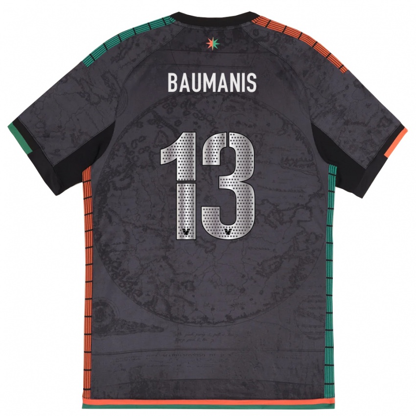 גברים Kristofers Baumanis #13 אפור כהה ג'רזי ביתית 2025/26 חולצה קצרה