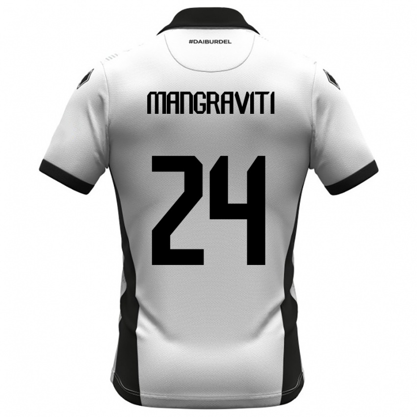 גברים מסימיליאנו מנגרביטי #24 לבן שחור כתום ג'רזי ביתית 2025/26 חולצה קצרה