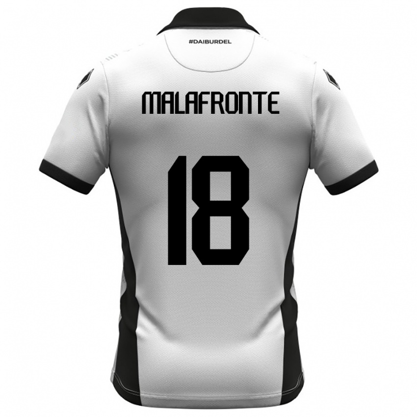 גברים ג׳ובאני מלפרונטה #18 לבן שחור כתום ג'רזי ביתית 2025/26 חולצה קצרה