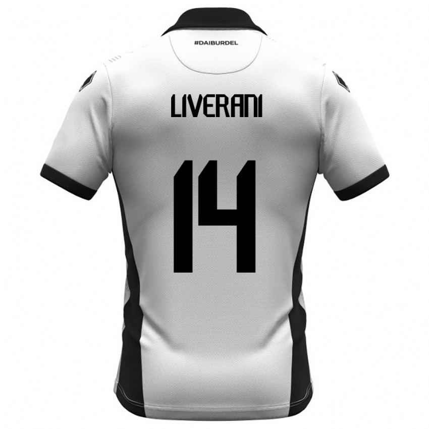 גברים Vittorio Liverani #14 לבן שחור כתום ג'רזי ביתית 2025/26 חולצה קצרה