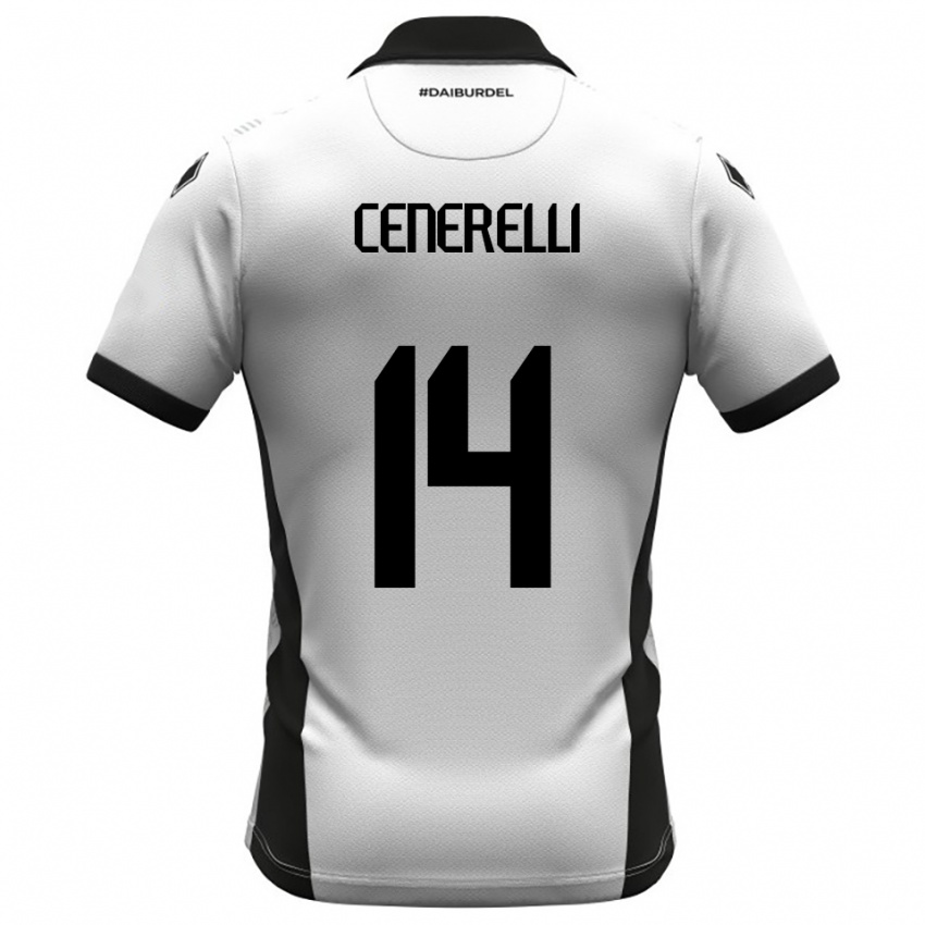 גברים אלסנדרו סנרלי #14 לבן שחור כתום ג'רזי ביתית 2025/26 חולצה קצרה