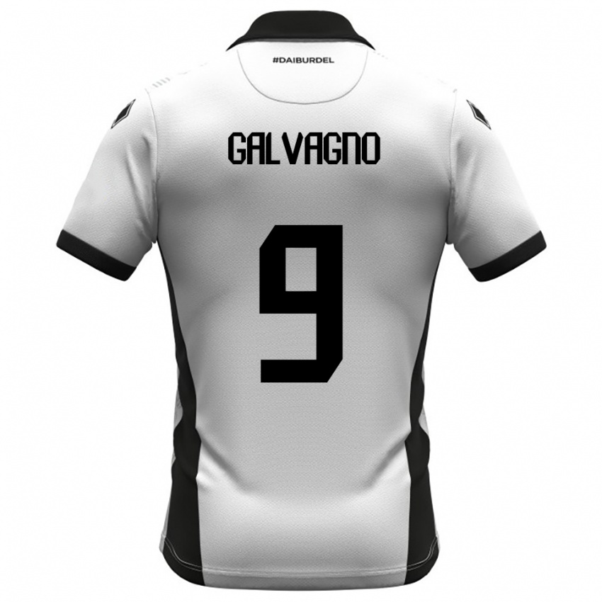 גברים פיליפו גלבאניו #9 לבן שחור כתום ג'רזי ביתית 2025/26 חולצה קצרה
