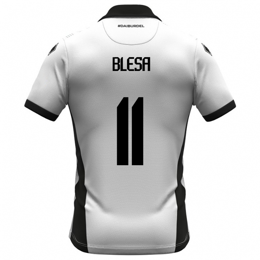 גברים Jalen Blesa #11 לבן שחור כתום ג'רזי ביתית 2025/26 חולצה קצרה