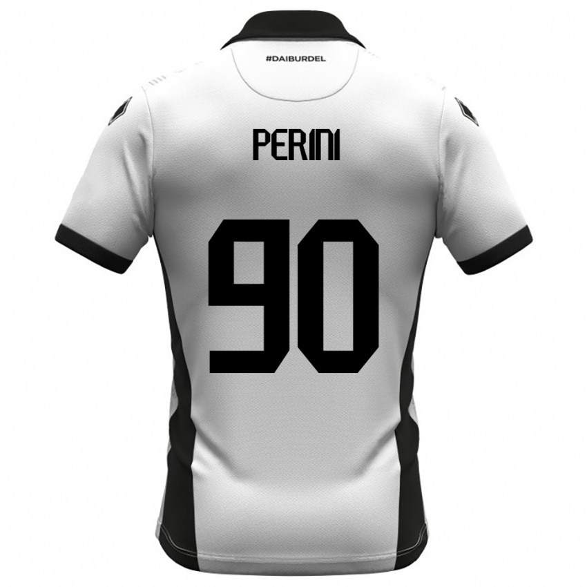 גברים Giovanni Perini #90 לבן שחור כתום ג'רזי ביתית 2025/26 חולצה קצרה