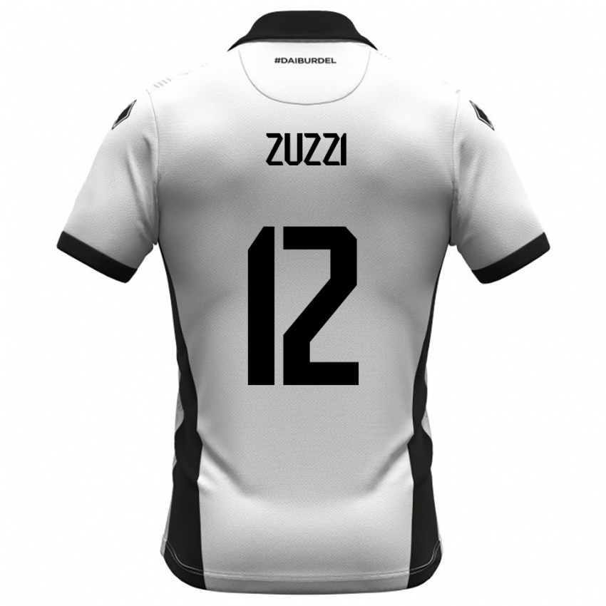 גברים Riccardo Zuzzi #12 לבן שחור כתום ג'רזי ביתית 2025/26 חולצה קצרה