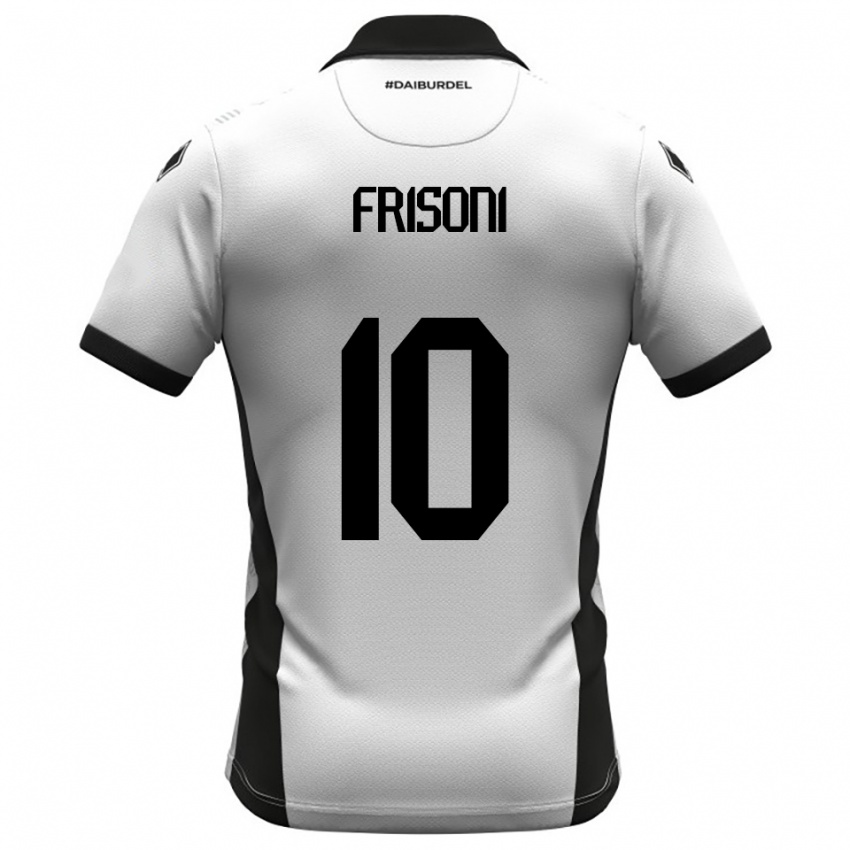 גברים ריקרדו פריסוני #10 לבן שחור כתום ג'רזי ביתית 2025/26 חולצה קצרה