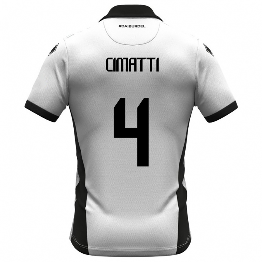גברים Edoardo Cimatti #4 לבן שחור כתום ג'רזי ביתית 2025/26 חולצה קצרה