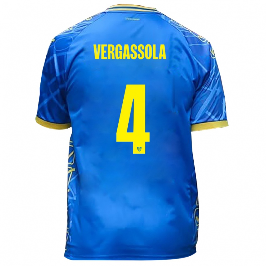 גברים Alessandro Vergassola #4 כחול שמיים צהוב ג'רזי ביתית 2025/26 חולצה קצרה