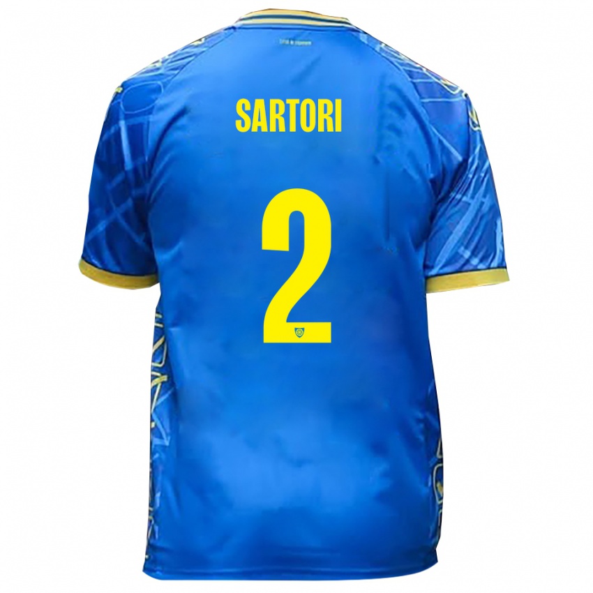 גברים Edoardo Sartori #2 כחול שמיים צהוב ג'רזי ביתית 2025/26 חולצה קצרה
