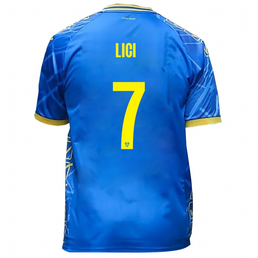 גברים Alessio Lici #7 כחול שמיים צהוב ג'רזי ביתית 2025/26 חולצה קצרה