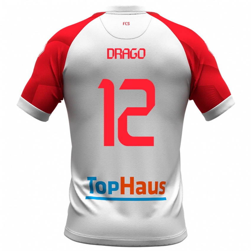 גברים Giacomo Drago #12 לבן אדום ג'רזי ביתית 2025/26 חולצה קצרה