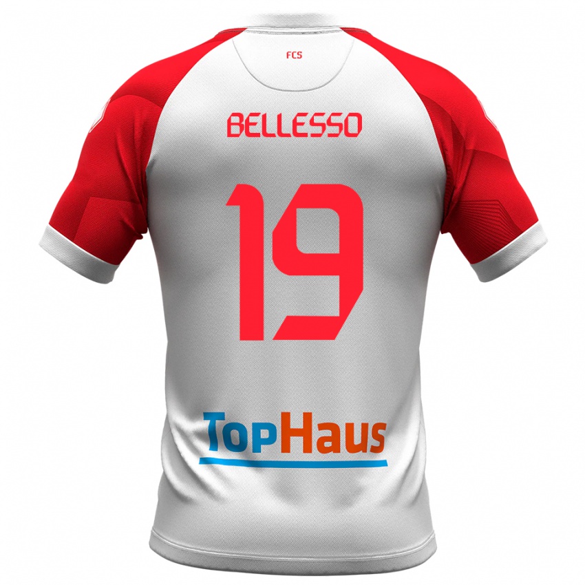 גברים דניאל בלסו #19 לבן אדום ג'רזי ביתית 2025/26 חולצה קצרה