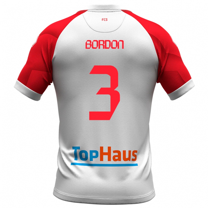 גברים פיליפה בורדון #3 לבן אדום ג'רזי ביתית 2025/26 חולצה קצרה