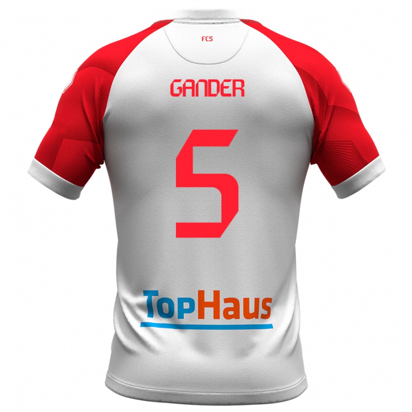 גברים Alexander Gander #5 לבן אדום ג'רזי ביתית 2025/26 חולצה קצרה